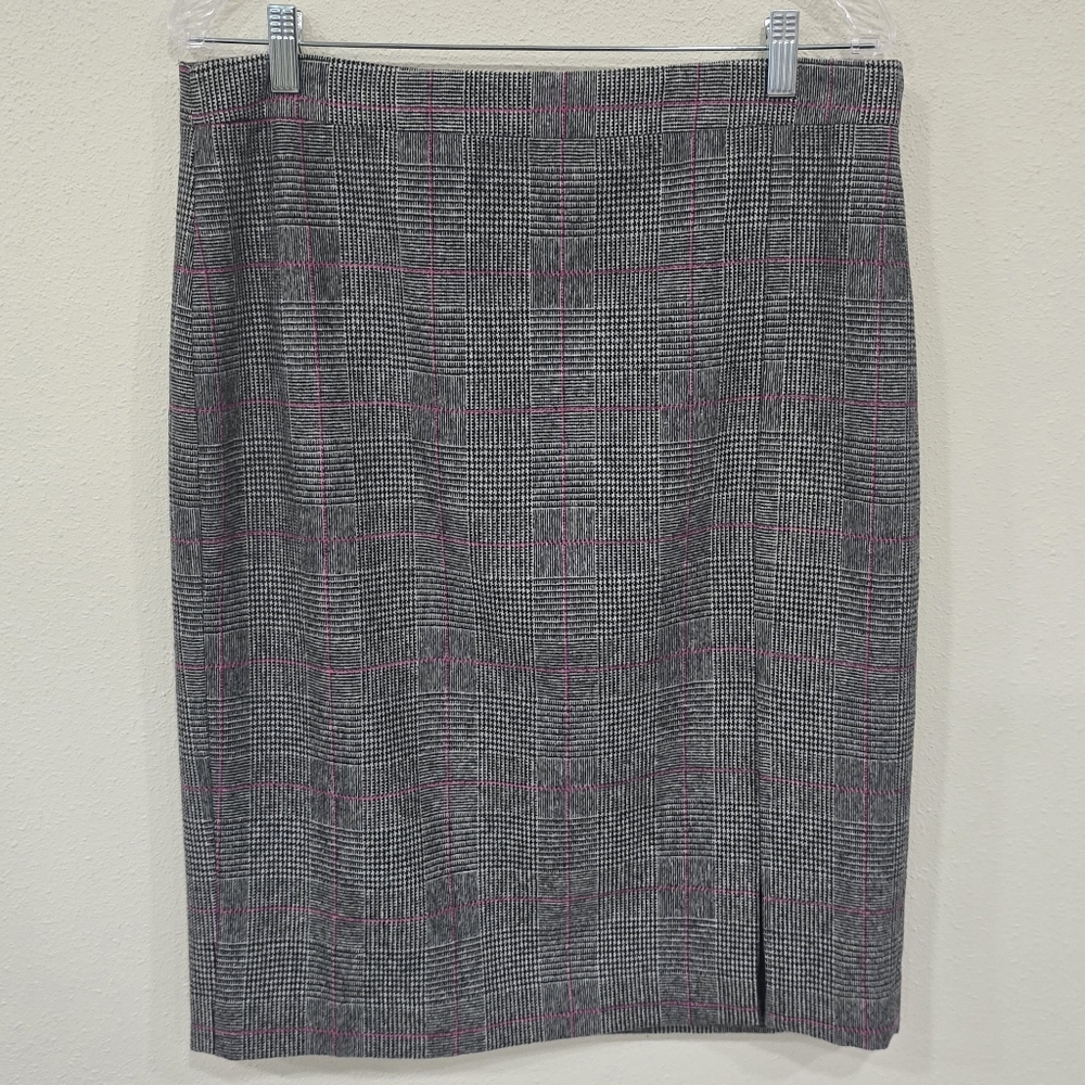 J.CREW Glen Plaid Wool Blend Pencil Skirt